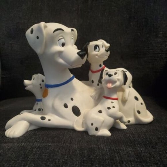 Vintage Disney 101 Dalmations Coin Money Piggy Bank Puppies Pongo Patch Fidget